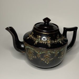 1950’s Vintage Tea Pot Hand Painted in England Red Ware Ceramic